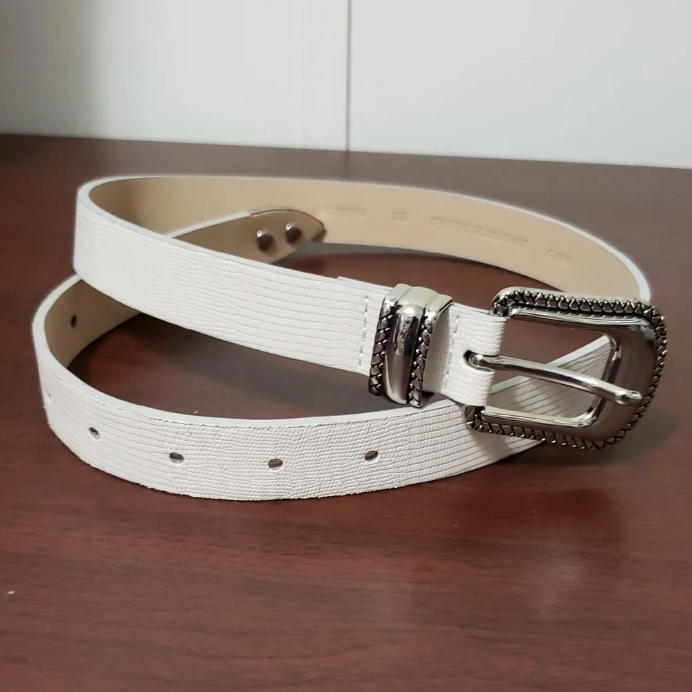 BKE Western Elegant Cream‎ Belt with Silver Buckle